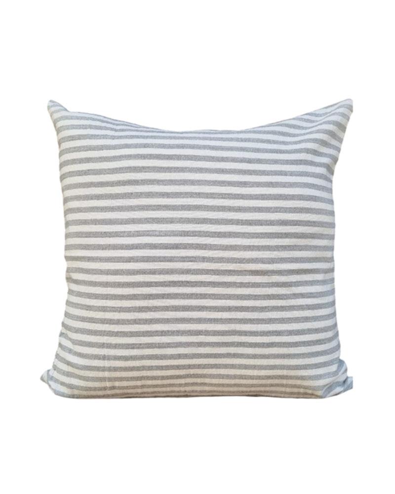 Almohadón Rayado Tusor - Gris/Offwhite - Cuadrado