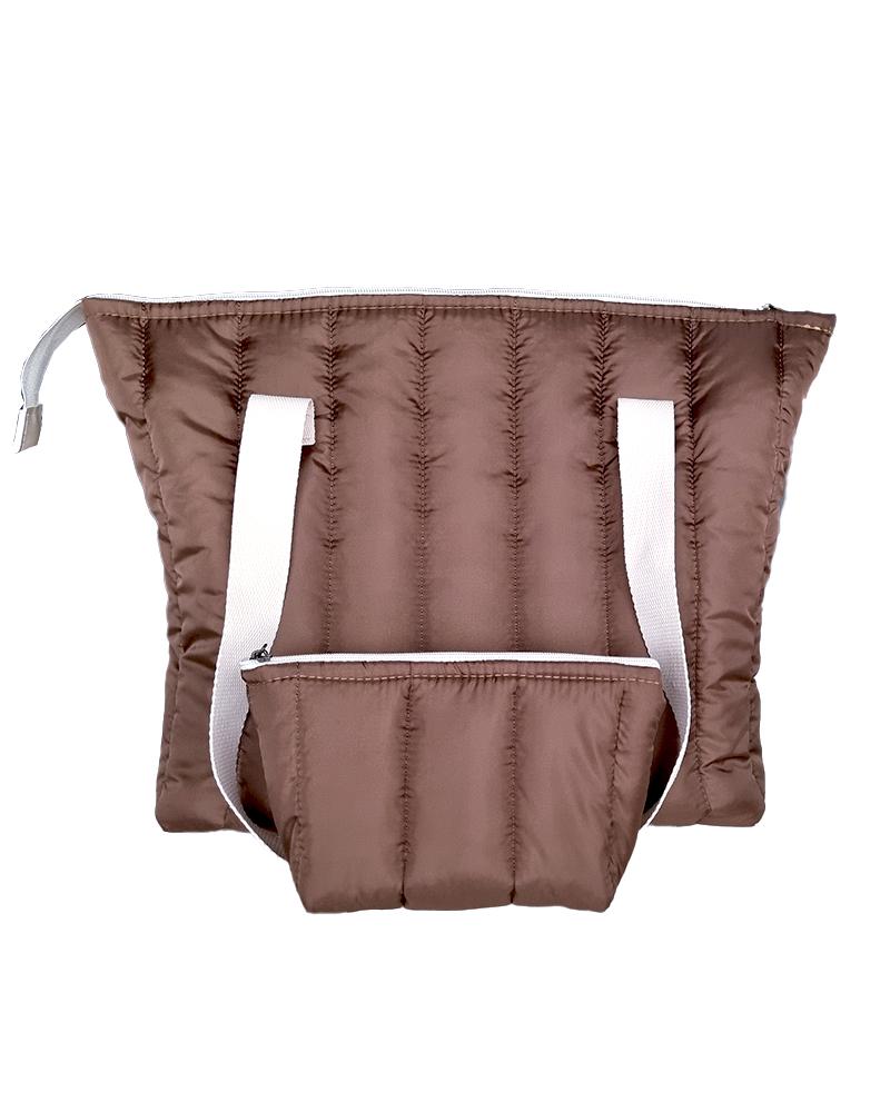 BOLSO+NECESER  PUFFER BRUJA - CHOCOLATE