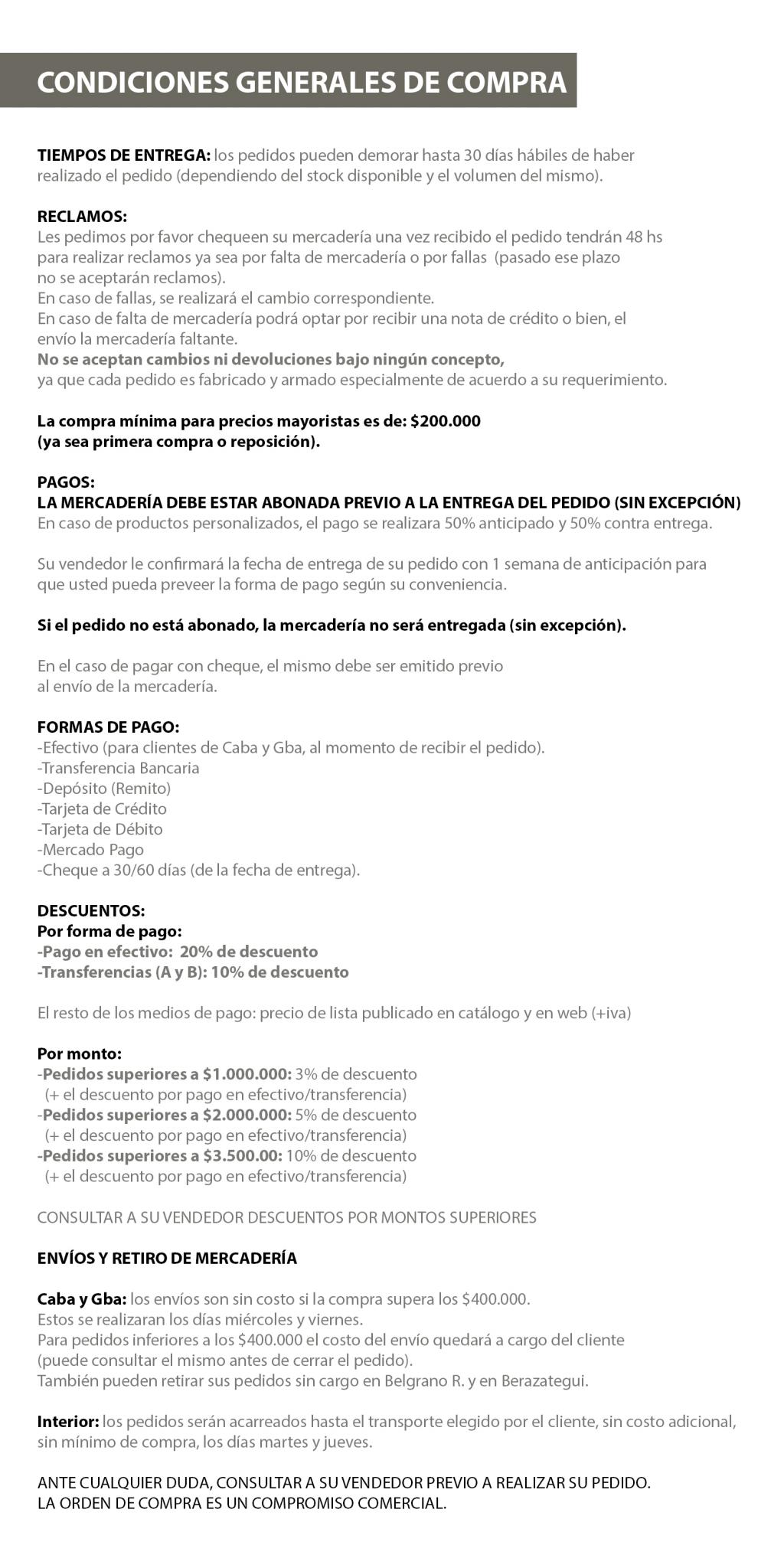 CONDICIONES DE VENTA